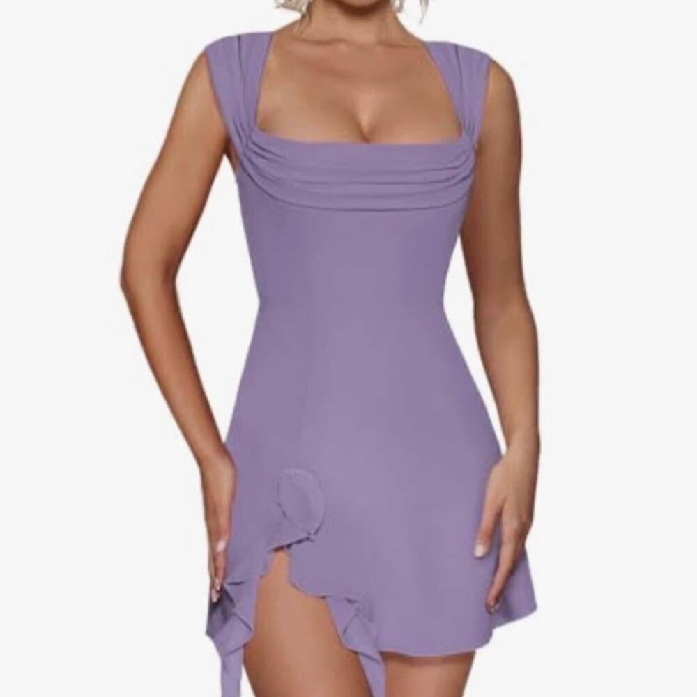 Brand New Flirty Playful Lavender Evening Dress